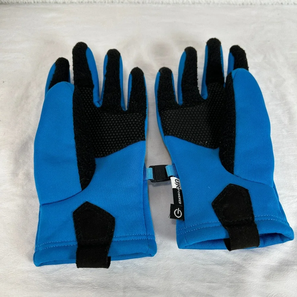 The North Face Blue Black Fleece Lined Gloves Youth Size M Insulated‎ Waterproof
